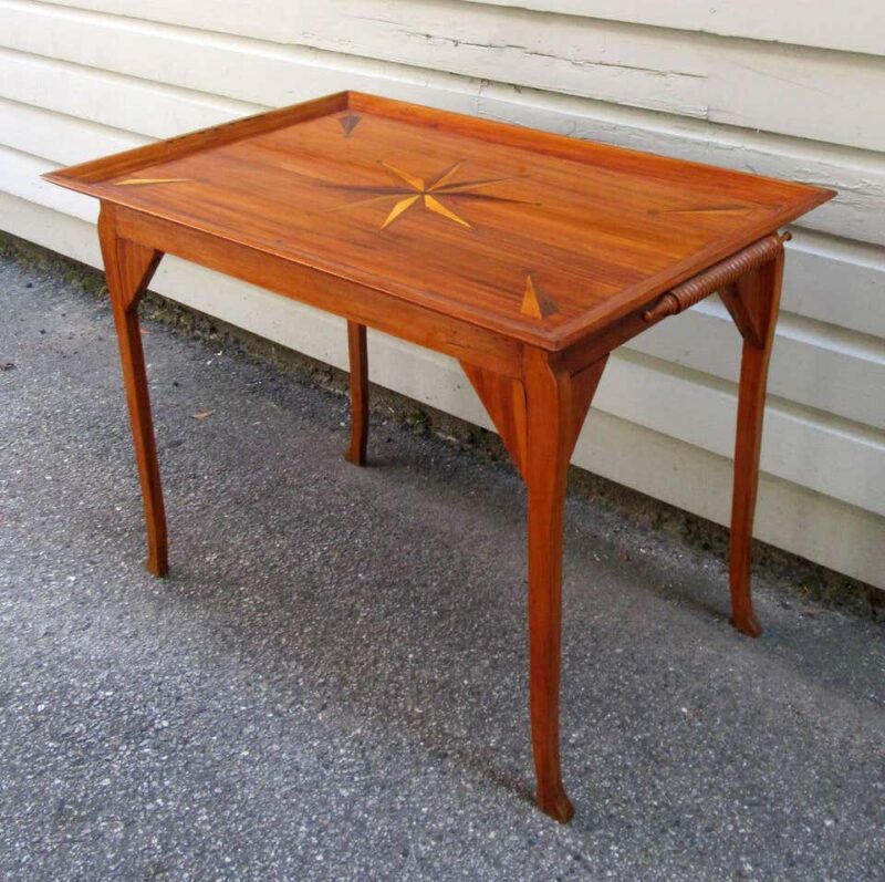 19th Century Jamaican Regency Yucca Tray Table with Exotic Specimen Compass - Image 9