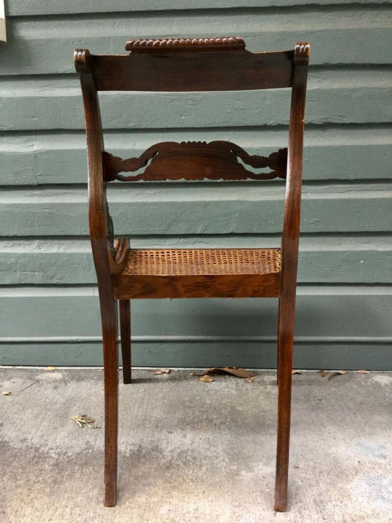 Early 19th Century Set of Four Regency Faux Grained Painted Cane Set Chairs - Image 8