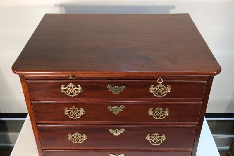 18th Century Solid Mahogany English Bachelors Chest with Brushing Slide - Image 2