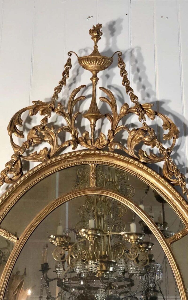 18th Century Adam Oval Patera Gilt Mirror - Image 2