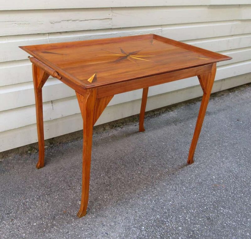19th Century Jamaican Regency Yucca Tray Table with Exotic Specimen Compass - Image 2
