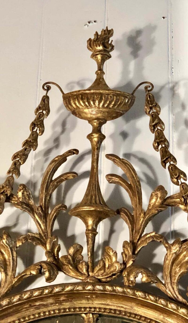 18th Century Adam Oval Patera Gilt Mirror - Image 3