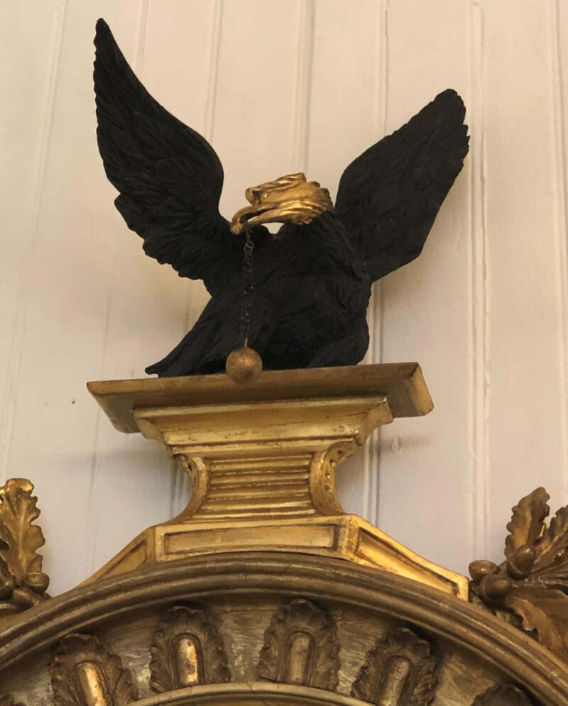 19th Century Regency Gilt and Ebonized Convex Mirror - Image 4