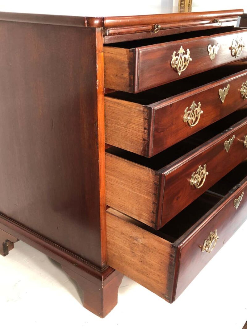18th Century Solid Mahogany English Bachelors Chest with Brushing Slide - Image 4