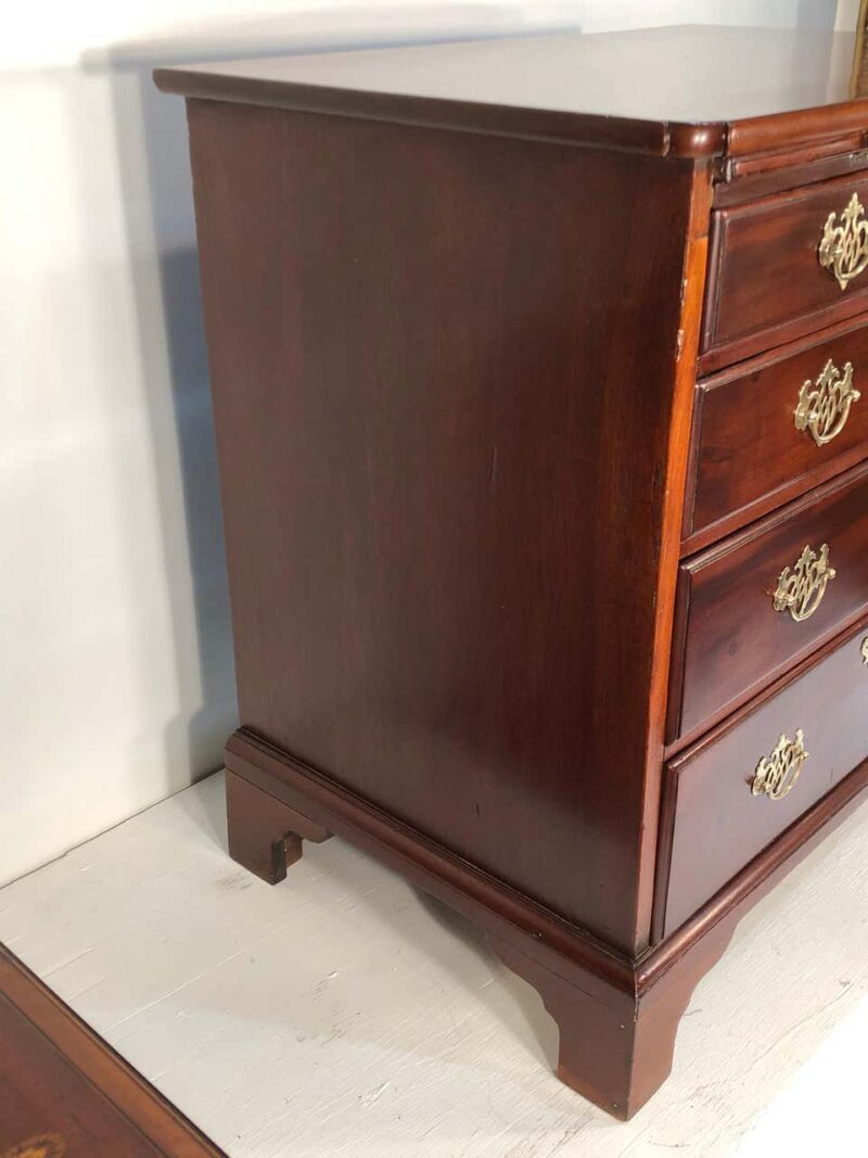 18th Century Solid Mahogany English Bachelors Chest with Brushing Slide - Image 5