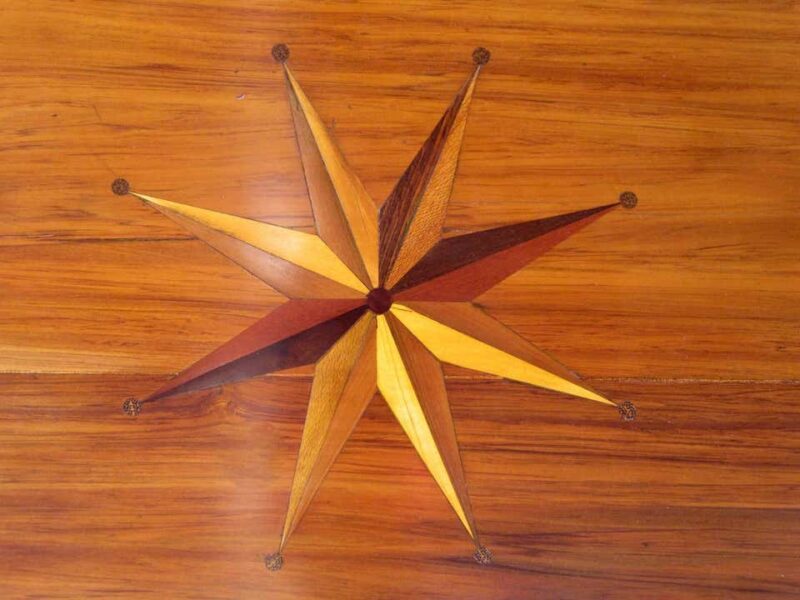 19th Century Jamaican Regency Yucca Tray Table with Exotic Specimen Compass - Image 4