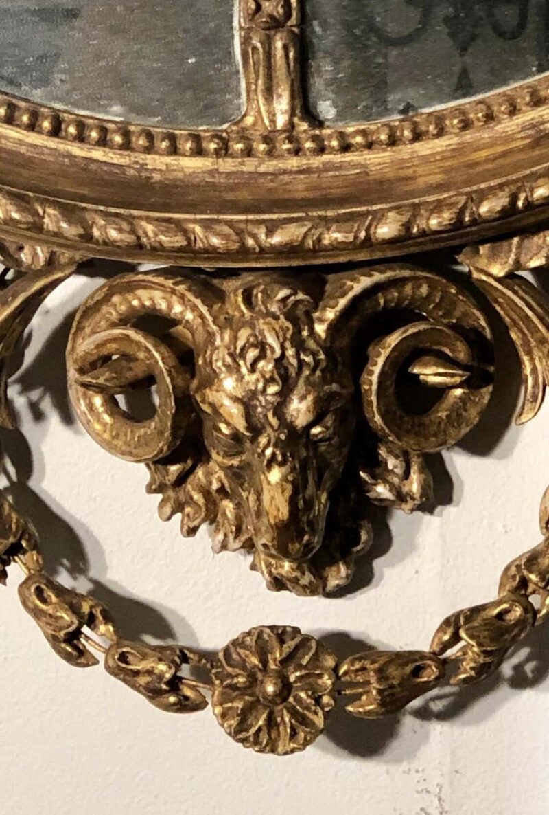 18th Century Adam Oval Patera Gilt Mirror - Image 6