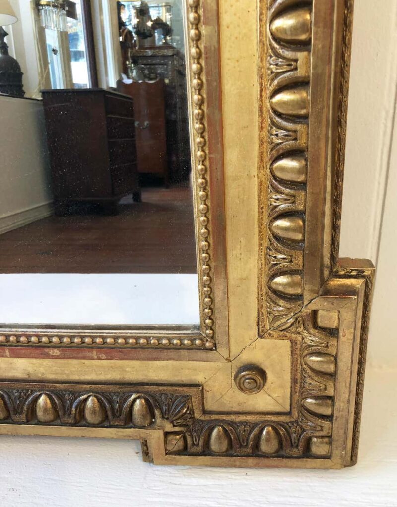 19th Century French Louis XVI Style Gilded Mirror - Image 6
