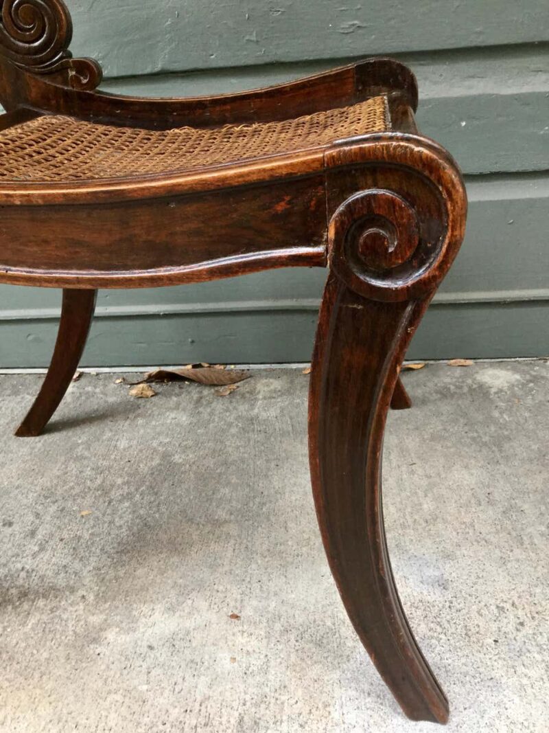 Early 19th Century Set of Four Regency Faux Grained Painted Cane Set Chairs - Image 7