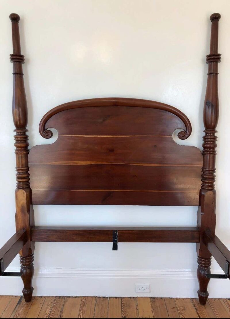 St. Croix Regency Four Poster Mahogany Queen Bed, 19th Century - Image 9