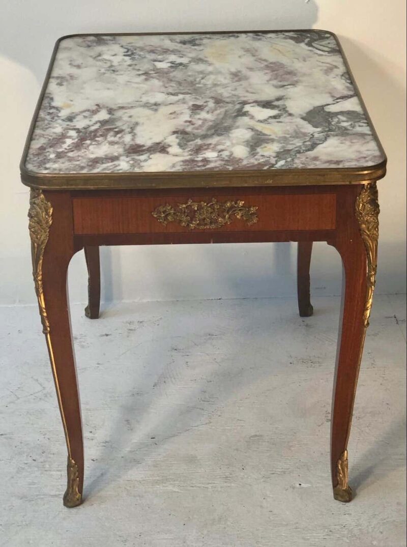 Louis XV Style Marble-Top Coffee Table with Bronze Mounts - Image 3