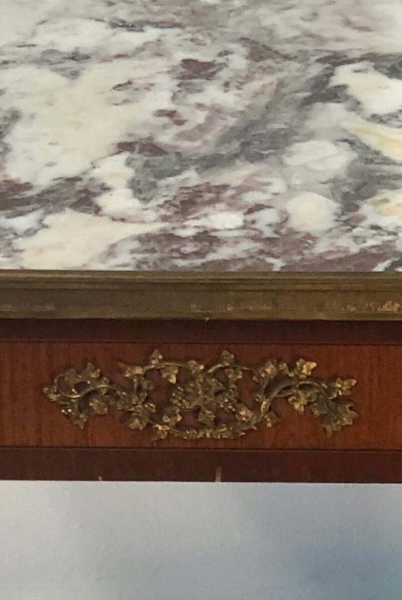 Louis XV Style Marble-Top Coffee Table with Bronze Mounts - Image 4