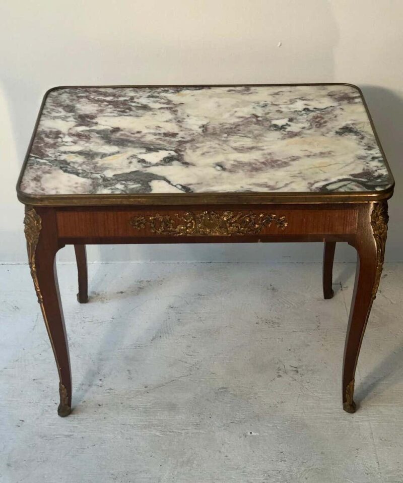 Louis XV Style Marble-Top Coffee Table with Bronze Mounts - Image 6