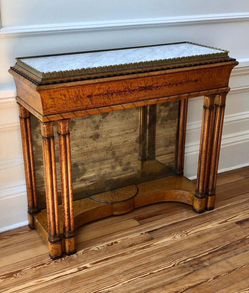 19th C. French Charles X Inlaid Birdseye Maple Jardinière 'Planter' / Console - Image 2