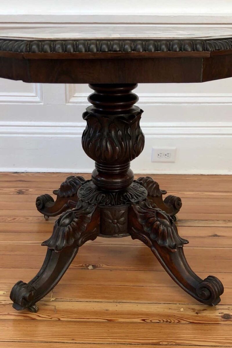 19th Century Irish Specimen Marble-Top Rosewood Center Table or Chess Table - Image 3