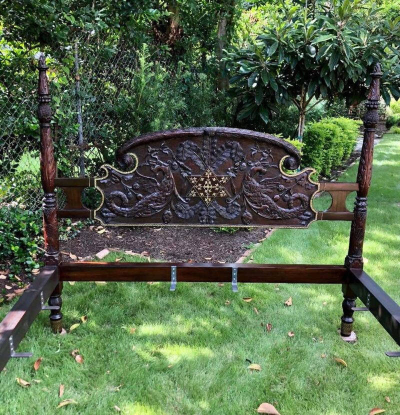 19th Century Mahogany Caribbean Pineapple Poster King Size Bed - Image 3