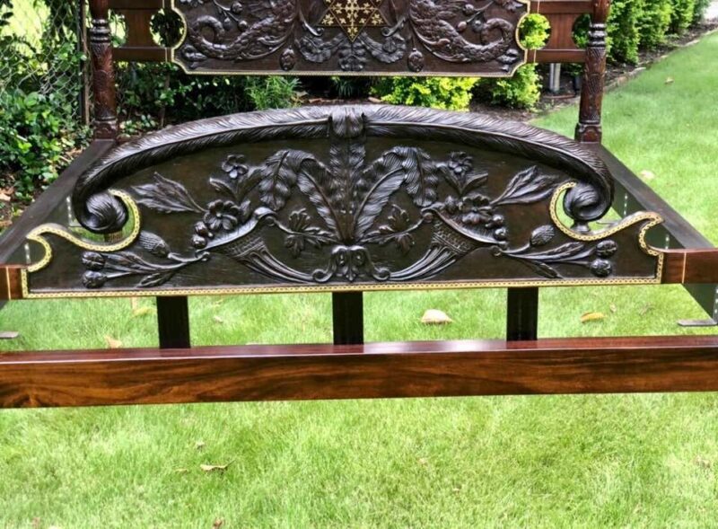 19th Century Mahogany Caribbean Pineapple Poster King Size Bed - Image 4