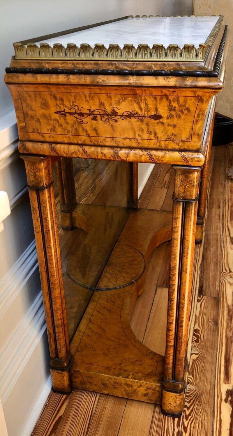 19th C. French Charles X Inlaid Birdseye Maple Jardinière 'Planter' / Console - Image 6