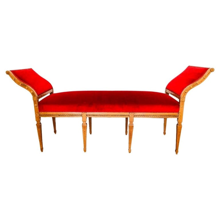 Early 19th C. Austrian Biedermeier Window Bench / Daybed