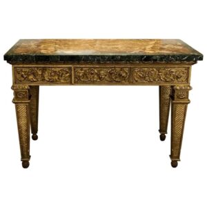 18th Century, Italian Giltwood Console Table With Original Marble Top