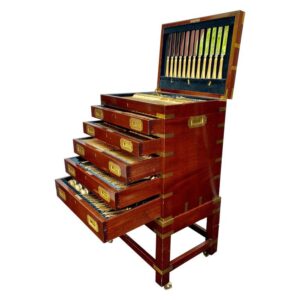 Regal Vienna Vermeil Flatware Silver Service for 18 Guest in Campaign Chest